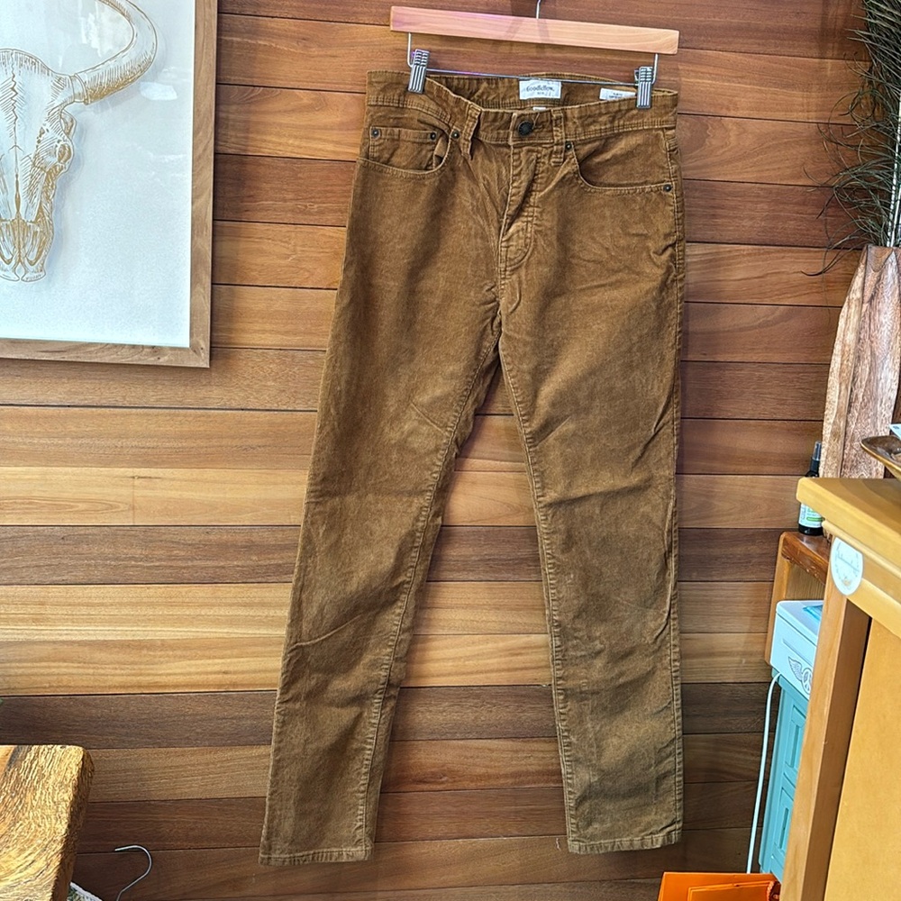Brown Straight Leg Corduroy Pants